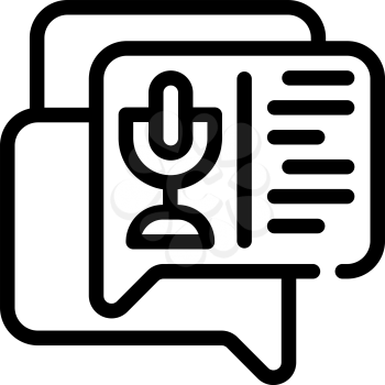 voice chatting with call center line icon vector. voice chatting with call center sign. isolated contour symbol black illustration