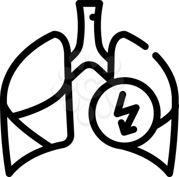 lungs cutting ache line icon vector. lungs cutting ache sign. isolated contour symbol black illustration