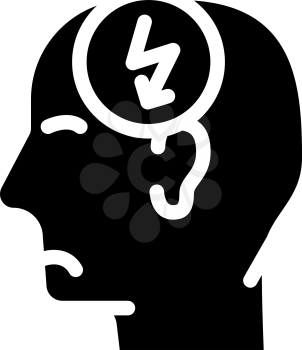 head cutting ache, headache glyph icon vector. head cutting ache, headache sign. isolated contour symbol black illustration
