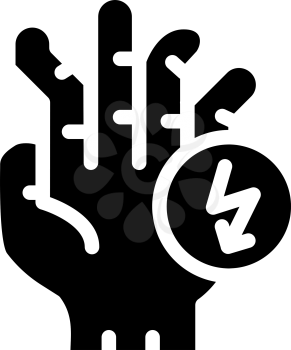 broken fingers cutting ache glyph icon vector. broken fingers cutting ache sign. isolated contour symbol black illustration