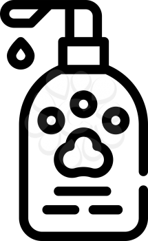dog paw cream line icon vector. dog paw cream sign. isolated contour symbol black illustration