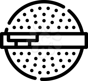 powder ball line icon vector. powder ball sign. isolated contour symbol black illustration