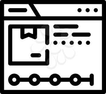 web site online tracking line icon vector. web site online tracking sign. isolated contour symbol black illustration