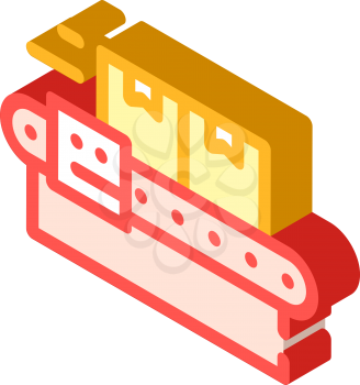 warehouse conveyor isometric icon vector. warehouse conveyor sign. isolated symbol illustration