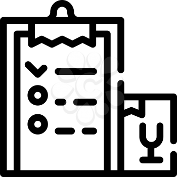 delivering list line icon vector. delivering list sign. isolated contour symbol black illustration