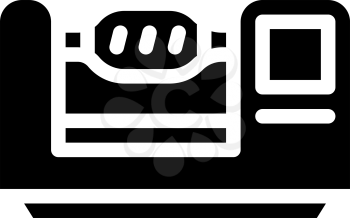 lathe equipment glyph icon vector. lathe equipment sign. isolated contour symbol black illustration