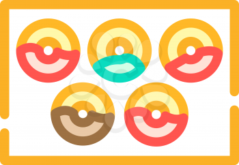 donuts on plate color icon vector. donuts on plate sign. isolated symbol illustration