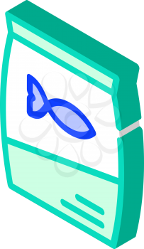 fish feeding bag for cat isometric icon vector. fish feeding bag for cat sign. isolated symbol illustration