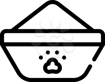 bowl with feeding line icon vector. bowl with feeding sign. isolated contour symbol black illustration