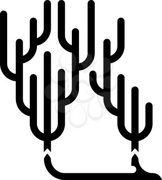 ocean coral branch glyph icon vector. ocean coral branch sign. isolated contour symbol black illustration