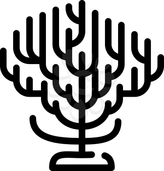 sea coral branch line icon vector. sea coral branch sign. isolated contour symbol black illustration