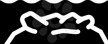 underwater reef glyph icon vector. underwater reef sign. isolated contour symbol black illustration