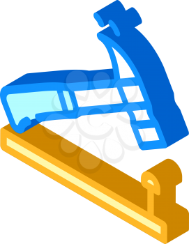nailing hammer isometric icon vector. nailing hammer sign. isolated symbol illustration