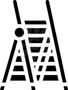 ladder tool glyph icon vector. ladder tool sign. isolated contour symbol black illustration