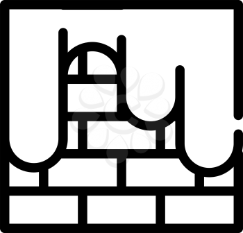 painting brick wall line icon vector. painting brick wall sign. isolated contour symbol black illustration