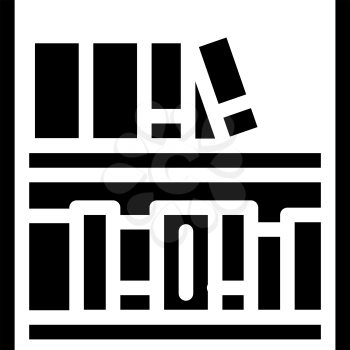 prison library glyph icon vector. prison library sign. isolated contour symbol black illustration