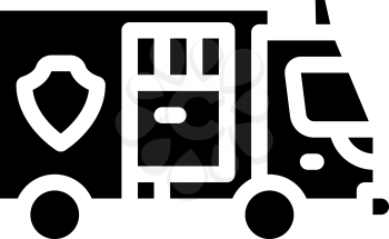 police truck glyph icon vector. police truck sign. isolated contour symbol black illustration