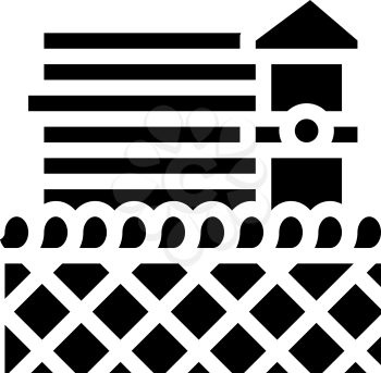 prison building glyph icon vector. prison building sign. isolated contour symbol black illustration