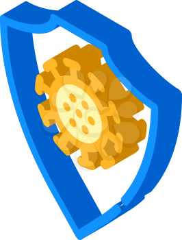 anti-virus protection shield isometric icon vector. anti-virus protection shield sign. isolated symbol illustration