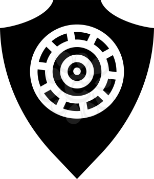 anti-virus protection shield glyph icon vector. anti-virus protection shield sign. isolated contour symbol black illustration