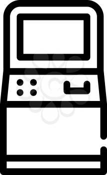 atm kiosk line icon vector. atm kiosk sign. isolated contour symbol black illustration