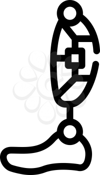 leg prosthesis line icon vector. leg prosthesis sign. isolated contour symbol black illustration