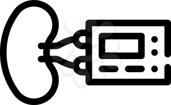 implantable artificial kidney line icon vector. implantable artificial kidney sign. isolated contour symbol black illustration