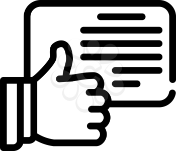 review with like line icon vector. review with like sign. isolated contour symbol black illustration