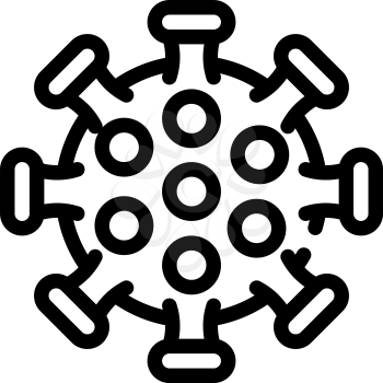 influenza virus line icon vector. influenza virus sign. isolated contour symbol black illustration