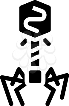 bacteriophage virus glyph icon vector. bacteriophage virus sign. isolated contour symbol black illustration