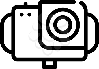 waterproof video camera line icon vector. waterproof video camera sign. isolated contour symbol black illustration