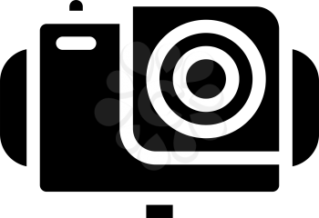 waterproof video camera glyph icon vector. waterproof video camera sign. isolated contour symbol black illustration