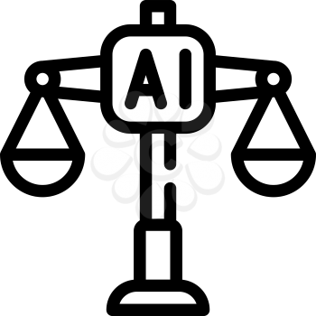 scales artificial intelligence line icon vector. scales artificial intelligence sign. isolated contour symbol black illustration