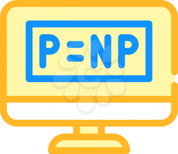 P vs NP unsolved problem in computer science color icon vector. P vs NP unsolved problem in computer science sign. isolated symbol illustration
