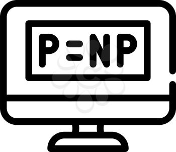 P vs NP unsolved problem in computer science line icon vector. P vs NP unsolved problem in computer science sign. isolated contour symbol black illustration