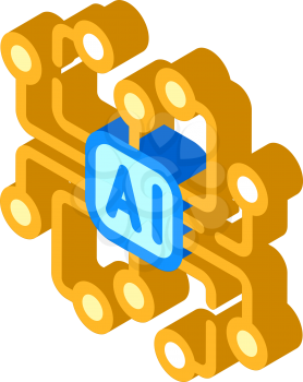artificial intelligence ai scheme isometric icon vector. artificial intelligence ai scheme sign. isolated symbol illustration