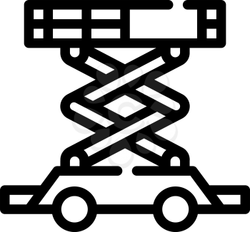 scissor lift line icon vector. scissor lift sign. isolated contour symbol black illustration