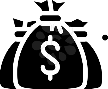 money bags glyph icon vector. money bags sign. isolated contour symbol black illustration