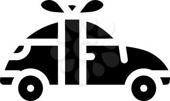 car raffle glyph icon vector. car raffle sign. isolated contour symbol black illustration