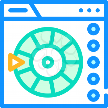 online wheel of fortune color icon vector. online wheel of fortune sign. isolated symbol illustration