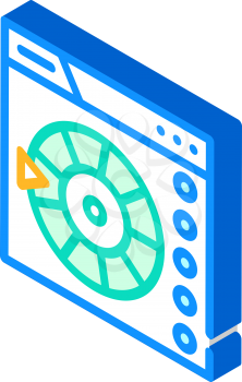 online wheel of fortune isometric icon vector. online wheel of fortune sign. isolated symbol illustration