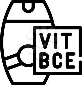vitamin sunscreen cream line icon vector. vitamin sunscreen cream sign. isolated contour symbol black illustration