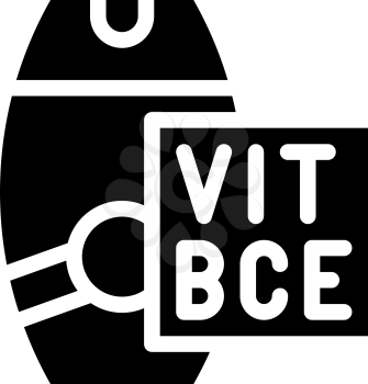 vitamin sunscreen cream glyph icon vector. vitamin sunscreen cream sign. isolated contour symbol black illustration