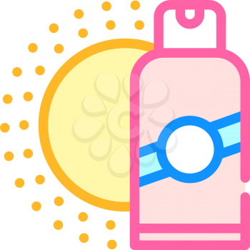 sun protective skin bottle color icon vector. sun protective skin bottle sign. isolated symbol illustration