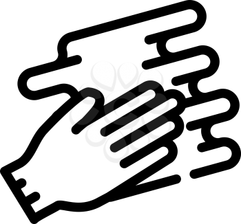 hand spreading cream line icon vector. hand spreading cream sign. isolated contour symbol black illustration