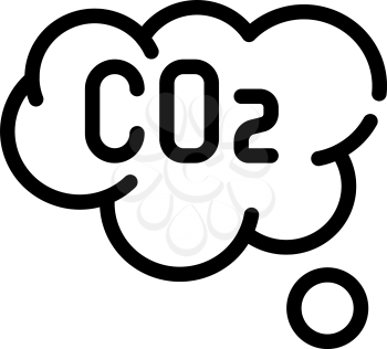 co2 cloud line icon vector. co2 cloud sign. isolated contour symbol black illustration