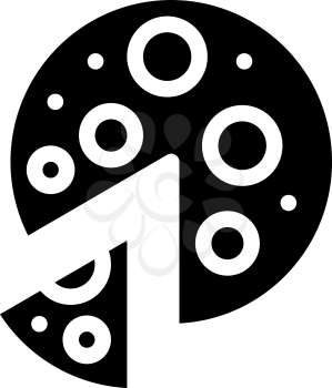 vegan pizza glyph icon vector. vegan pizza sign. isolated contour symbol black illustration