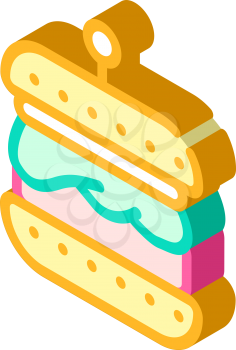 hamburger with vegan cutlet isometric icon vector. hamburger with vegan cutlet sign. isolated symbol illustration