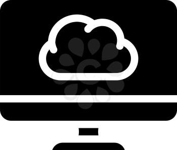 computer files cloud storage glyph icon vector. computer files cloud storage sign. isolated contour symbol black illustration