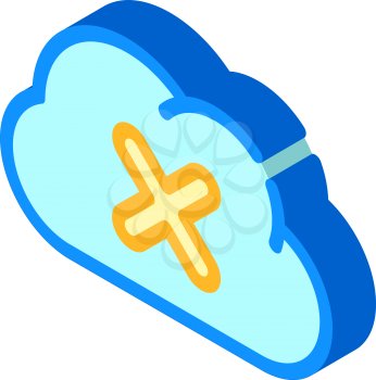 failed access cloud storage isometric icon vector. failed access cloud storage sign. isolated symbol illustration